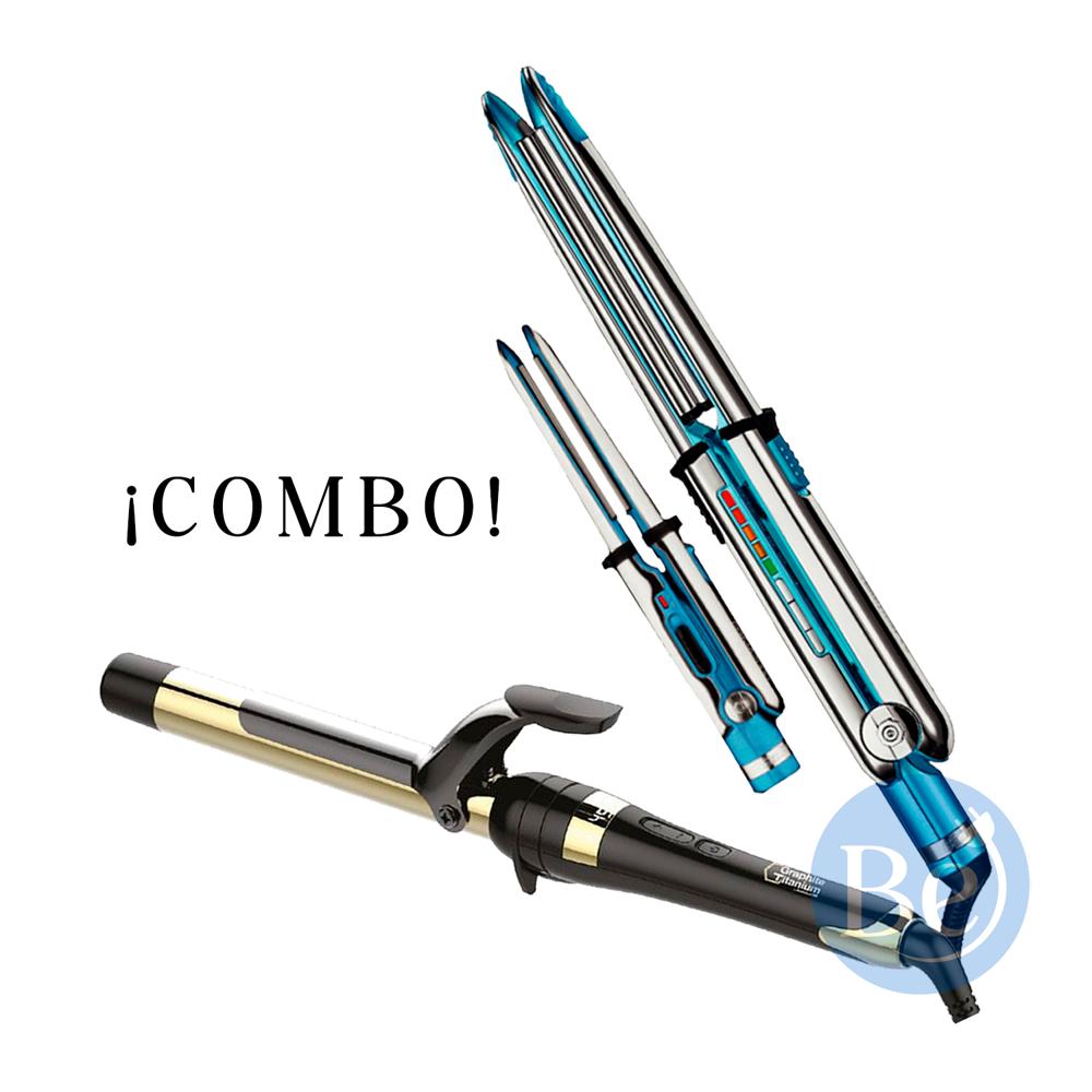 Combo BabylissPRO Planchas Profesionales BNTPK1PE y Rizador Graphite ...