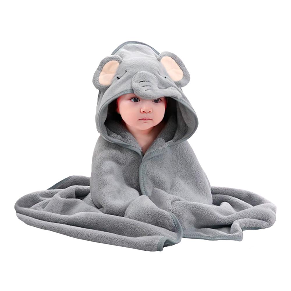 Toalla de Baño para Bebe con Capucha – Suave y Acogedora Gris