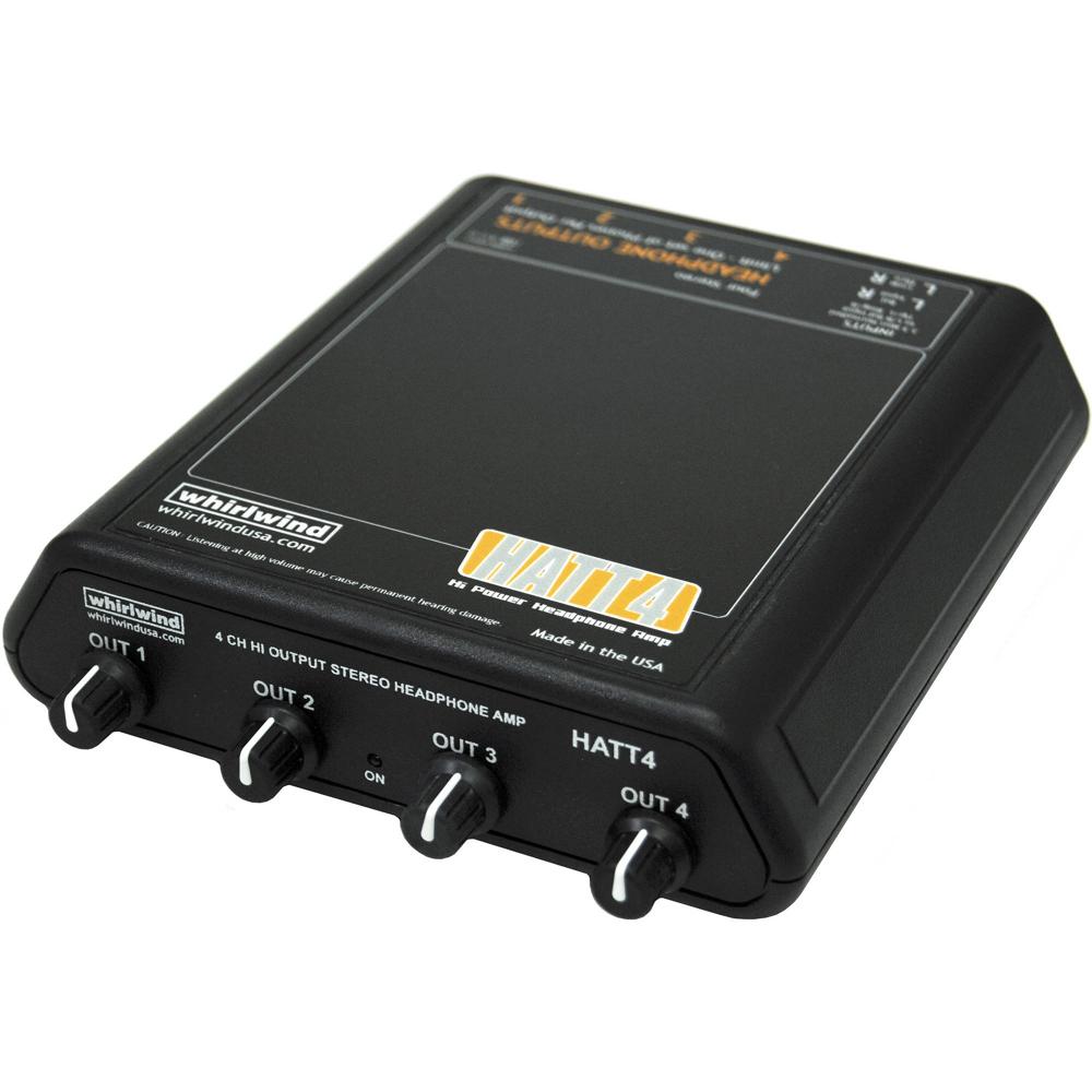 Amplificador de Auriculares Whirlwind HATT4 de 4 Canales - Amplificadores Estéreo Clase A/B, Control
