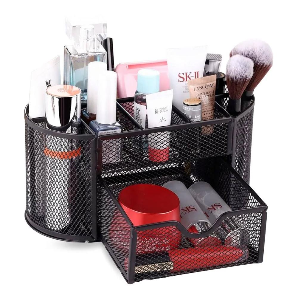 Organizador De Escritorio Metálico CABLEPELADO - Portalápices 20x10 Cm, Negro