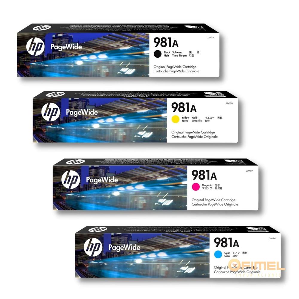 Kit Tinta HP 981A Negro Cyan Magenta Amarillo Original