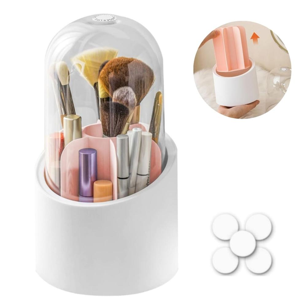 Organizador para Brochas de Maquillaje Giratorio Rosado 701RS02