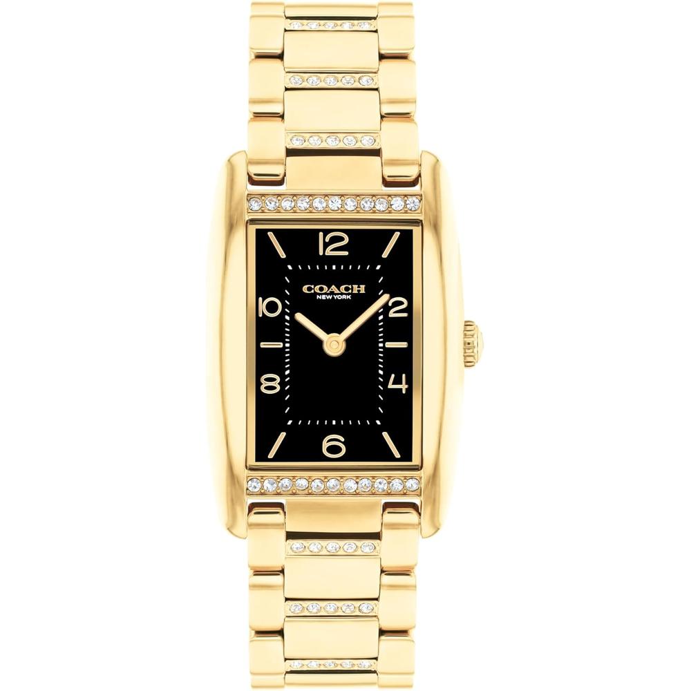 COACH Reloj Reese cuarzo 2H pulsera de eslabones de cristal Resistente al agua 3 ATM-30m | Oro