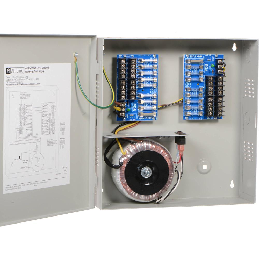 Fuente de Alimentación ALTRONIX de 16 Salidas (24 VAC @ 14A / 28 VAC @ 12.5A) para Cámaras CCTV y Ac