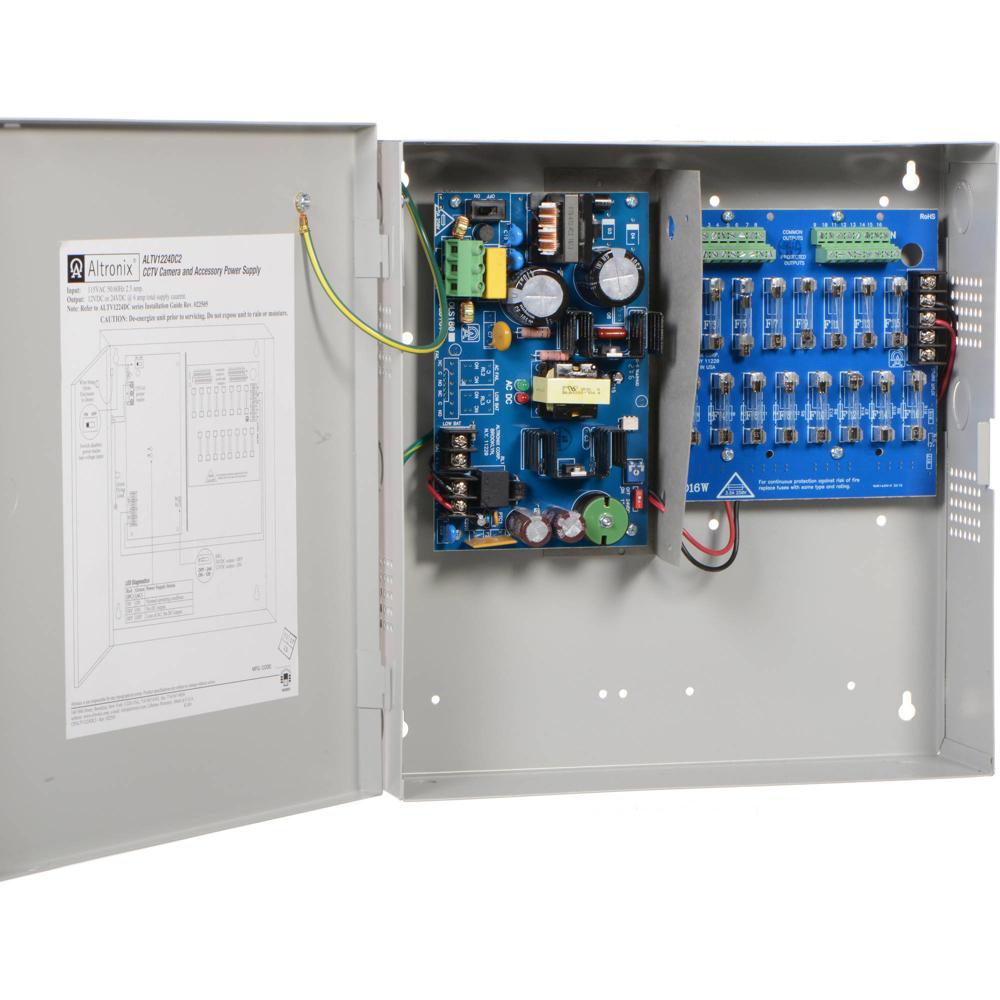 Fuente de Alimentación ALTRONIX de 16 Salidas para Cámaras CCTV - 12/24 VDC, 6A, Filtrada y Regulada