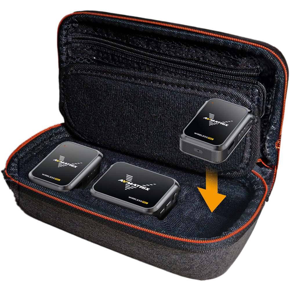 AVMATRIX WM12 Sistema de Micrófono Inalámbrico Mini para 2 Personas (2.4 GHz) - Ideal para Creación