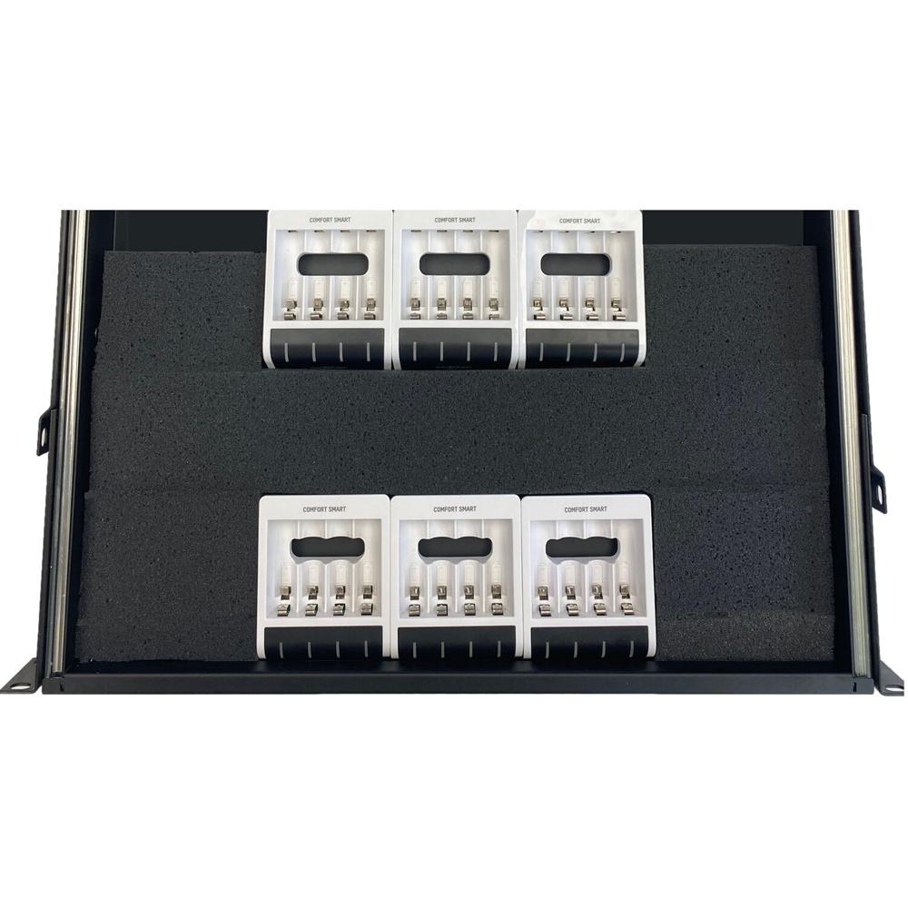 Ansmann Kit de Montaje en Rack Smart de 24 Canales (1 RU) - Cargador para Baterías AA y AAA, Fuente