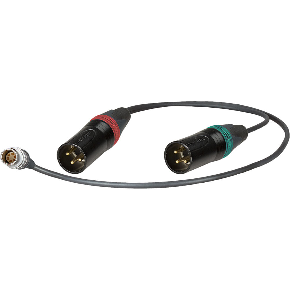 Cable Adaptador de Audio para Grabación Ambiental con Conector LEMO de 6 Pines a Dos XLR Hembras de