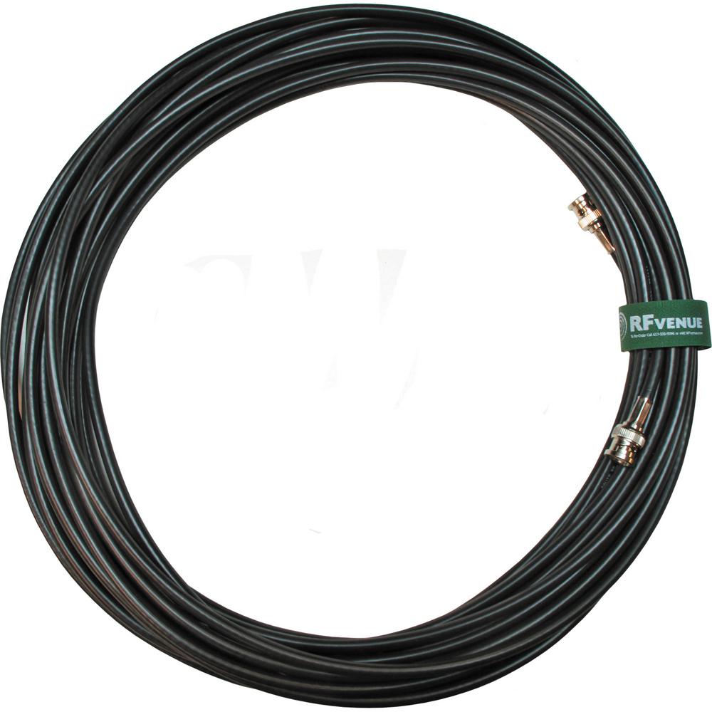Cable de Antena Coaxial RF Venue RG8X de Baja Pérdida (Negro, 50') con Conectores BNC y Cable de 50