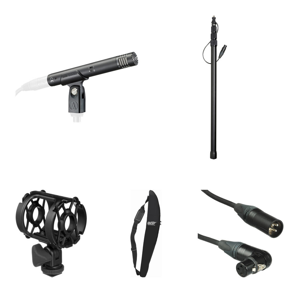 Kit de Micrófono de Condensador Hypercardioide Audio-Technica AT4053b con Soporte Universal DUSM-1,