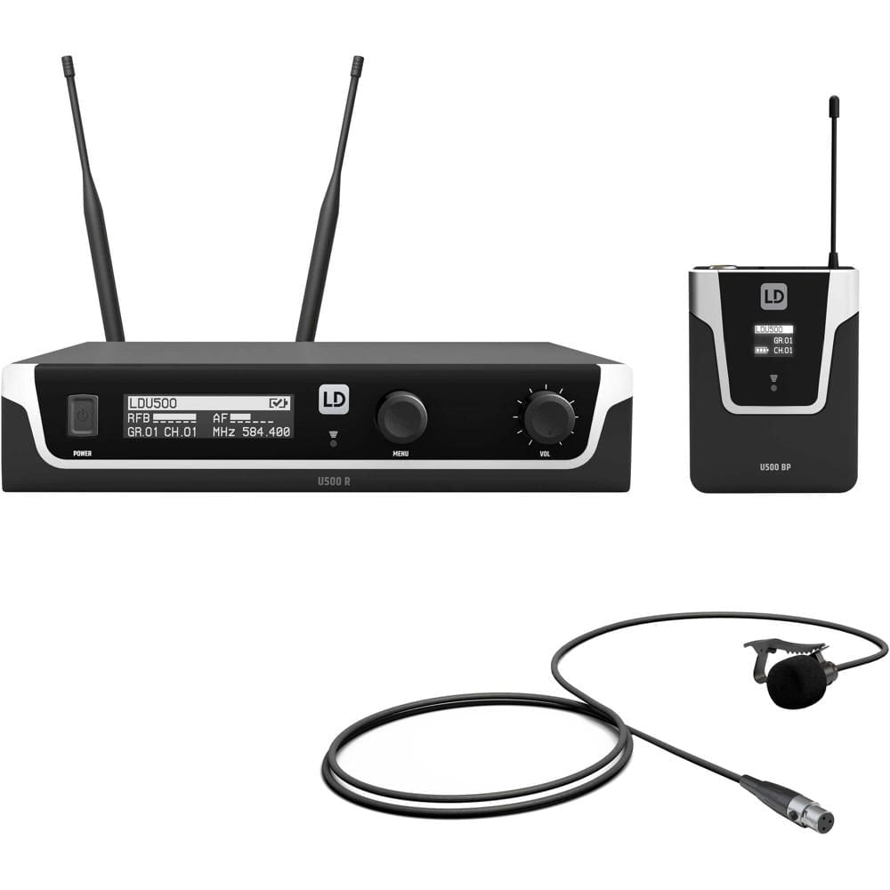 LD Systems U505 BPL - Sistema de Micrófono Inalámbrico con Transmisor Bodypack y Micrófono Lavalier