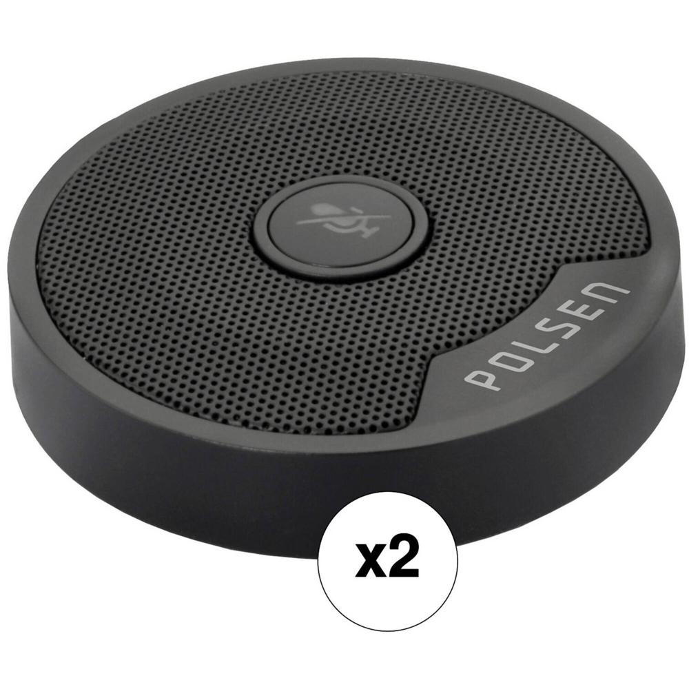 Micrófono de Límite USB Omnidireccional Polsen con Silenciador (Par) - Ideal para Videoconferencias