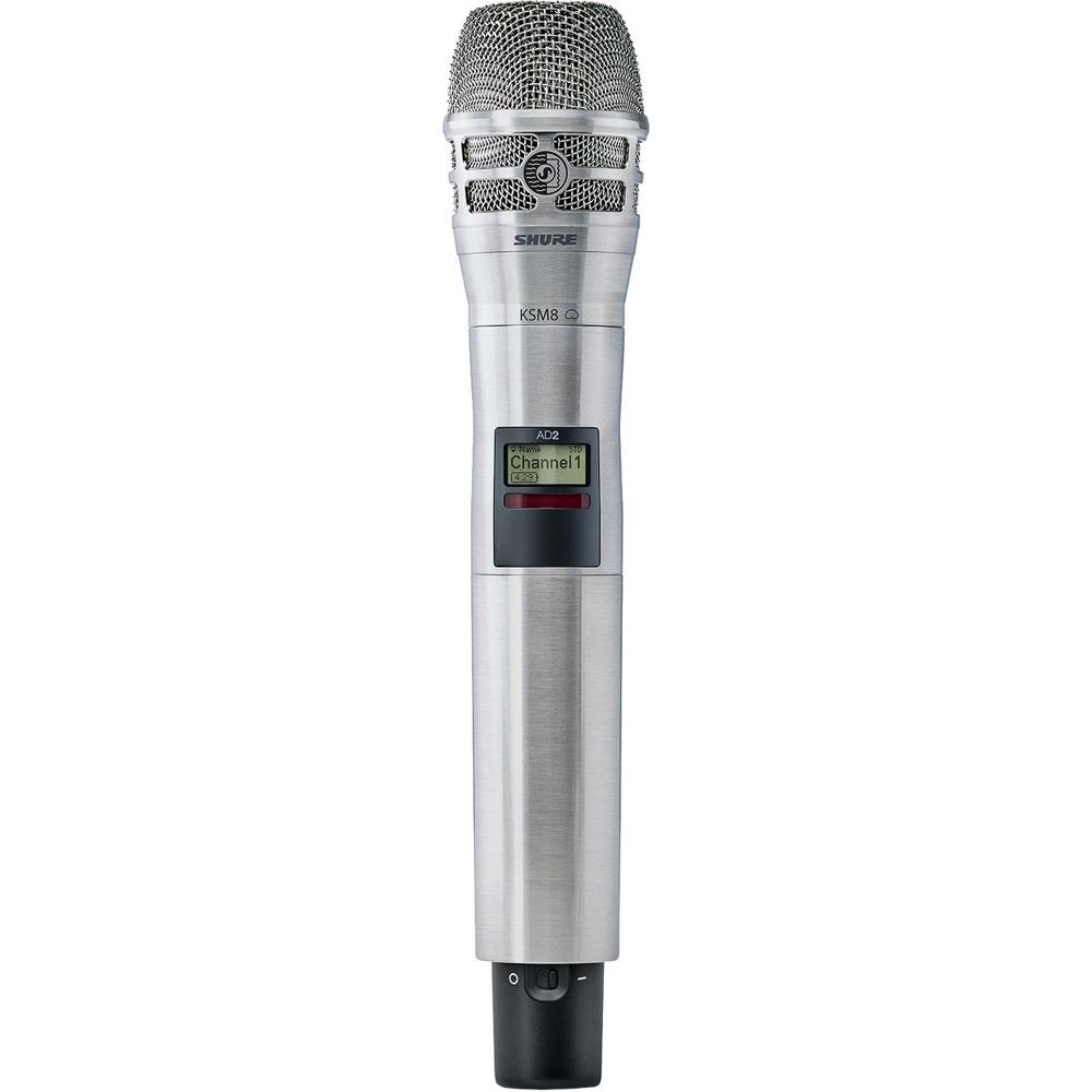 Shure AD2/KSM8N Micrófono Inalámbrico Digital de Mano con Transmisor y Cápsula KSM8 (G57: 470 a 616