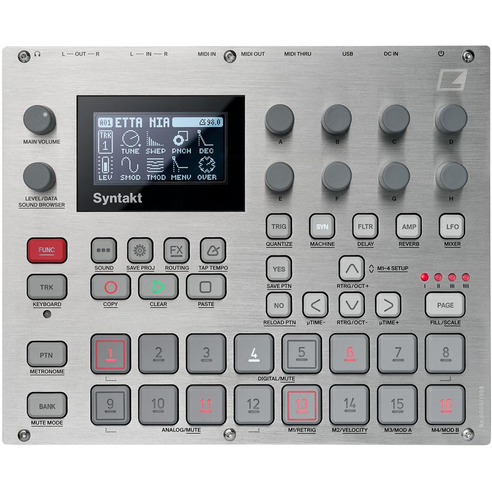 Elektron Syntakt 12-Voces Máquina de Ritmos Digital y Sintetizador Edición 25 Aniversario (Plata) -