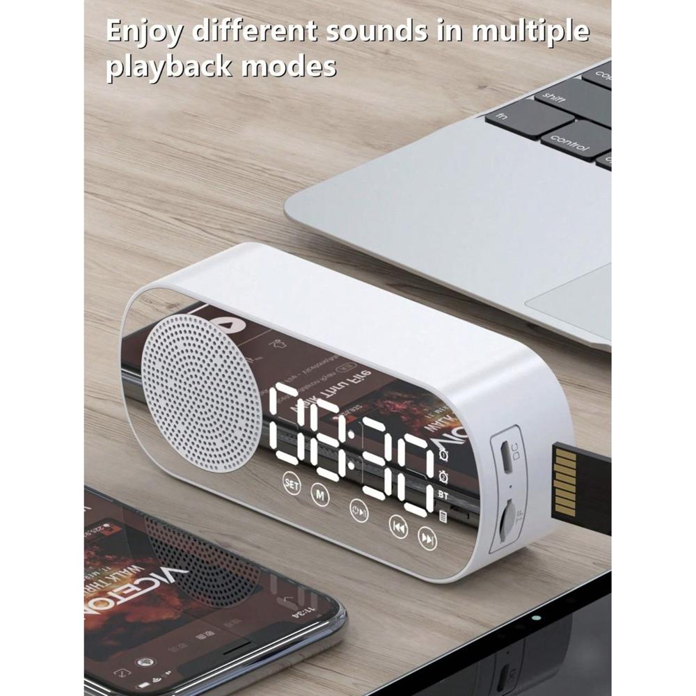 Mini Parlante y Reloj Despertador Bluetooth