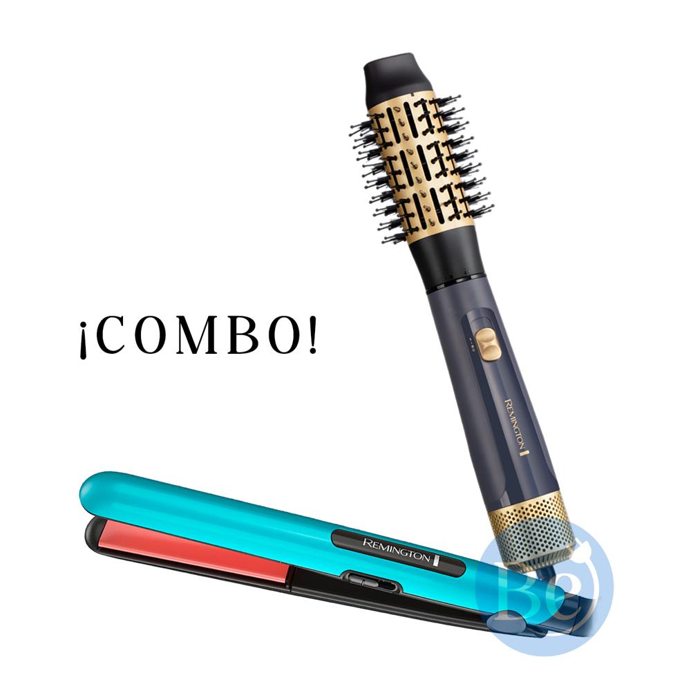 Combo Remington Alisadora Ceramic Colors S1520 y Cepillo Sapphire Luxe AS20A