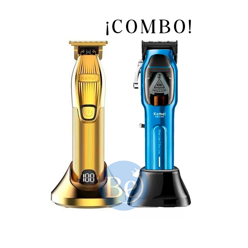 Combo Kemei Cortadora KM-1763 y Trimmer KM-I32S