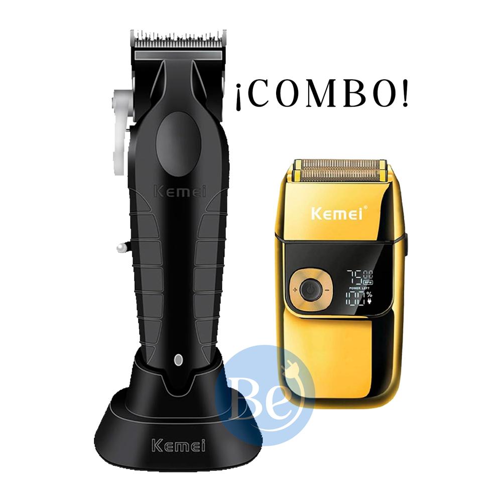 Combo Kemei Cortadora KM-2296 y Afeitadora Shaver KM-2028