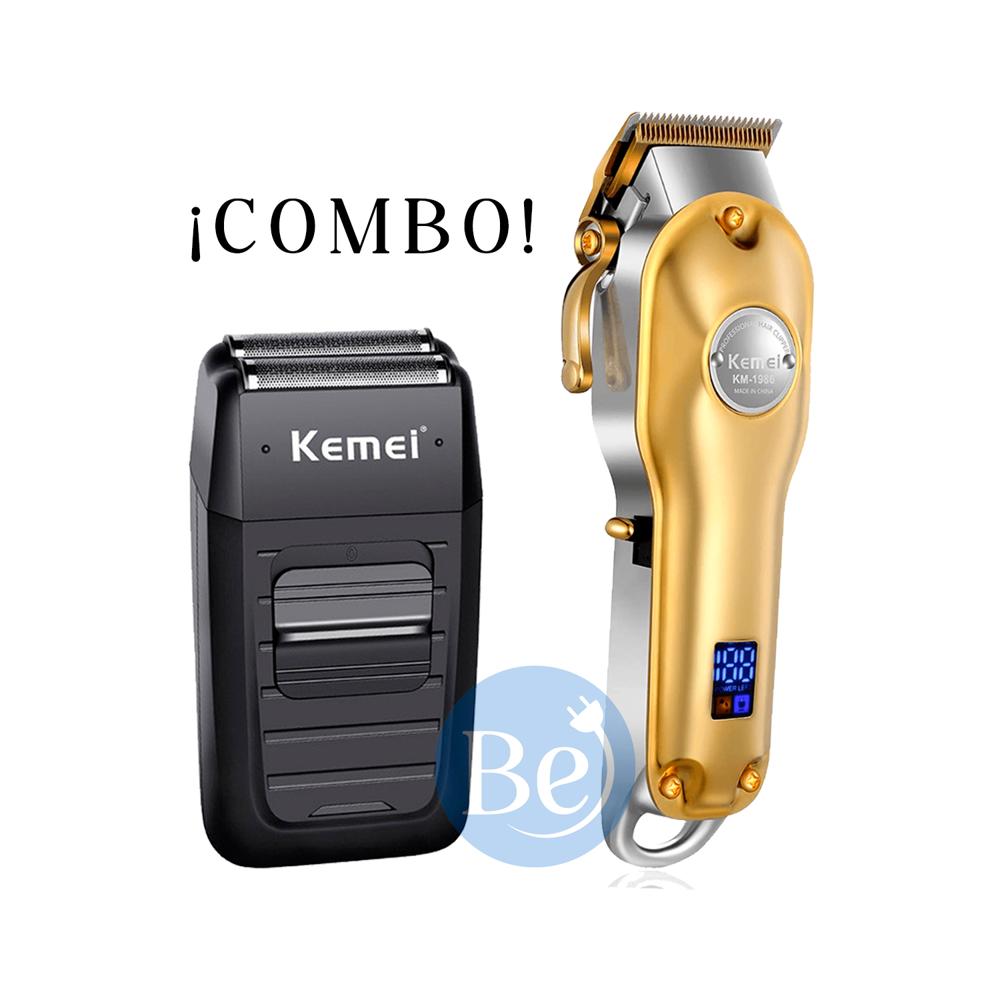 Combo Kemei Cortadora KM-1986 y Afeitadora Shaver KM-1102