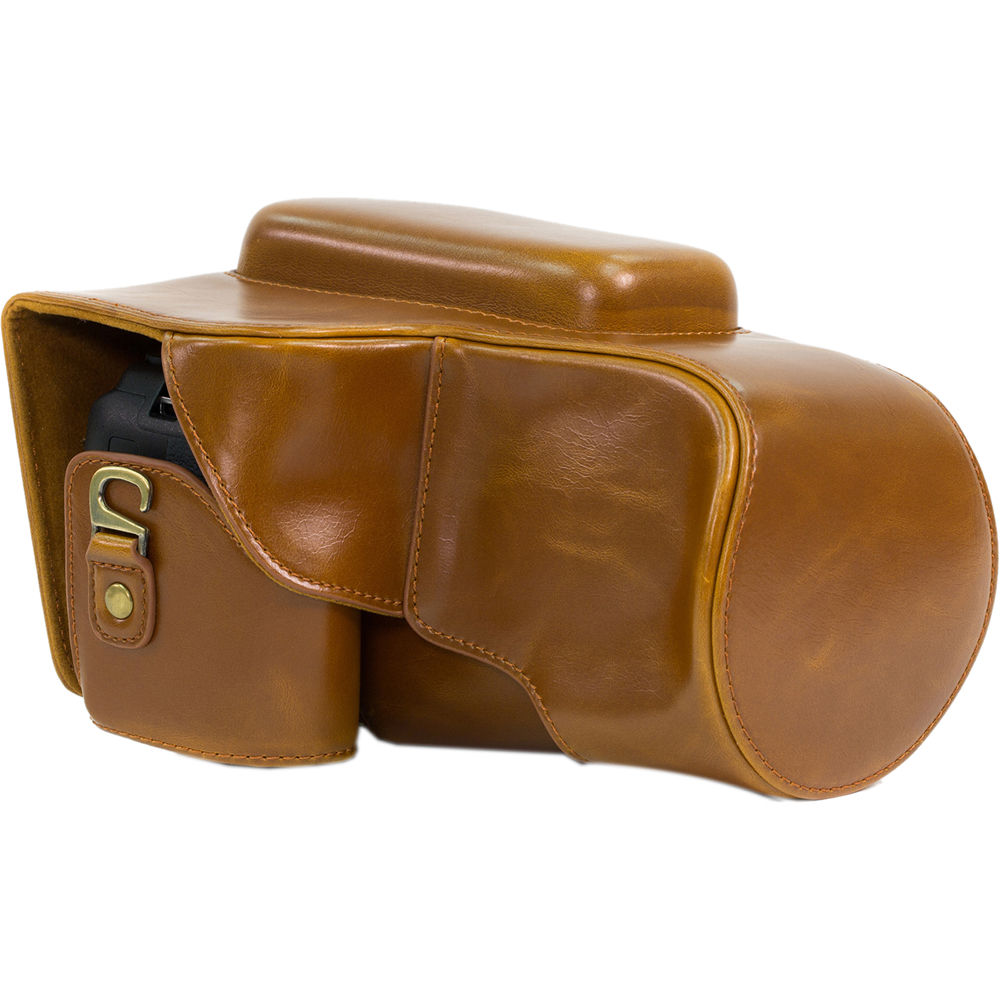 Funda de Cuero MegaGear Ever Ready para Cámara Nikon COOLPIX P900/P900S (Marrón Claro) - Ajuste Perf