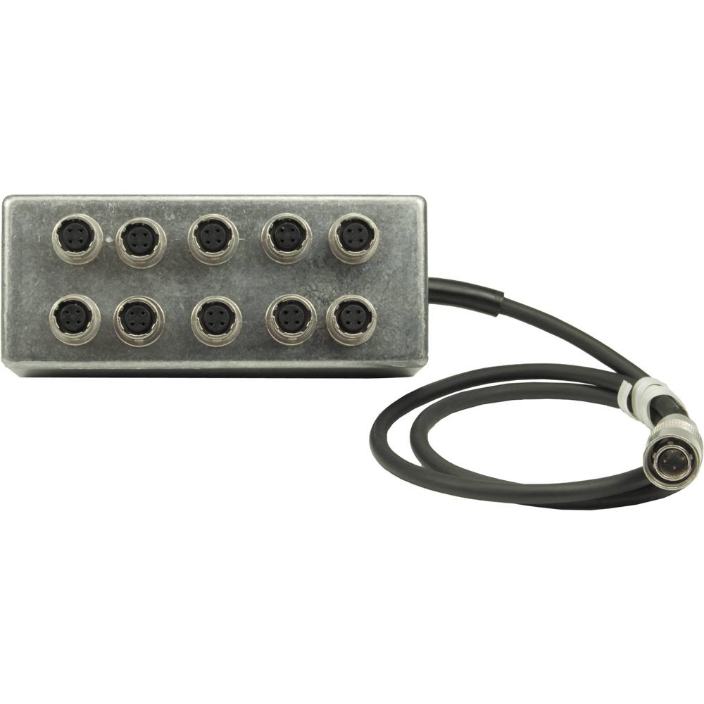 Caja de Distribución HVB-10 con 10 Salidas Hirose de 4 Pines y Cable Adjunto con Conector Masculino