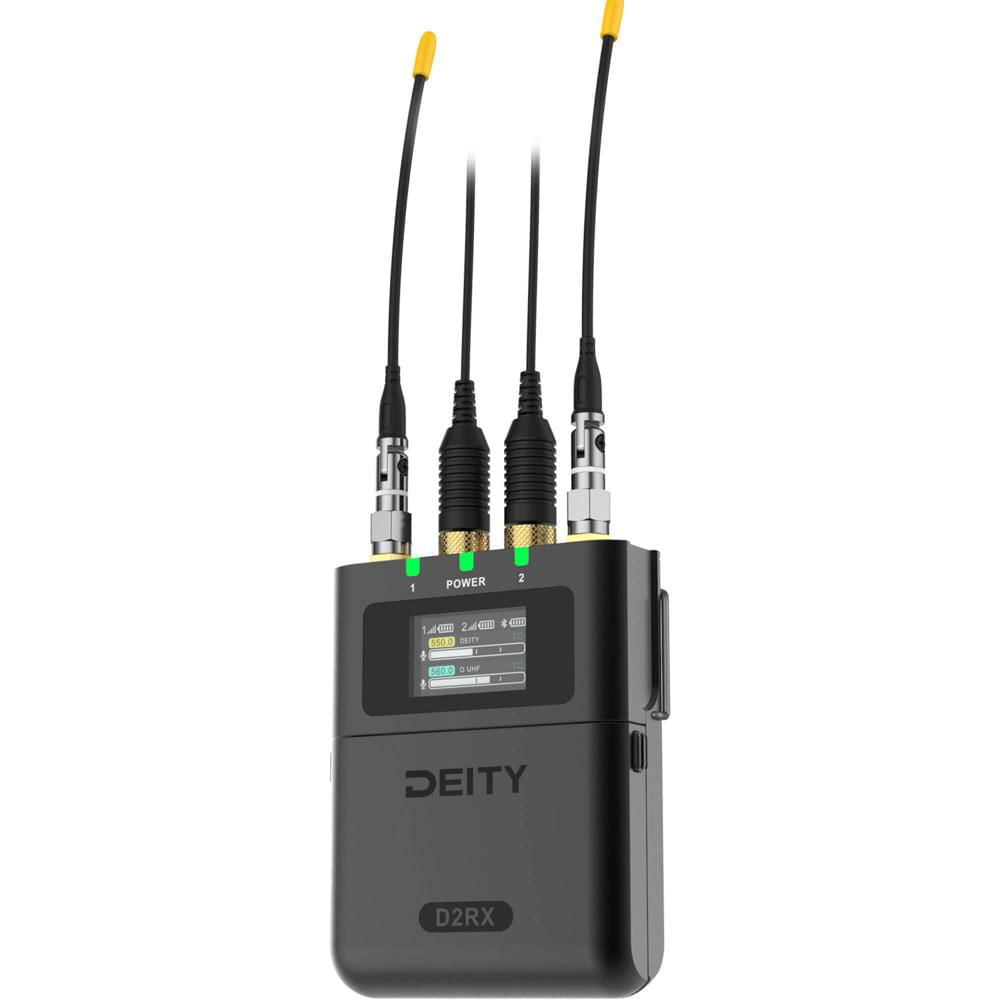 Deity Microphones Theos D2RX: Receptor Inalámbrico Digital para Cámara (550 a 663 MHz) - Ideal para