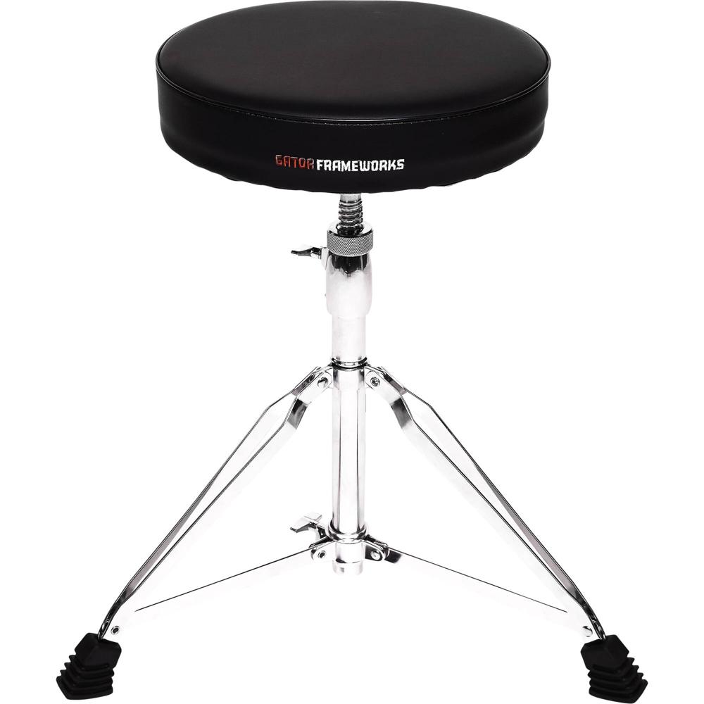 Gator Frameworks Silla de Tambor Redonda con Ajuste de Espiral - Asiento Acolchado, Base de Trípode