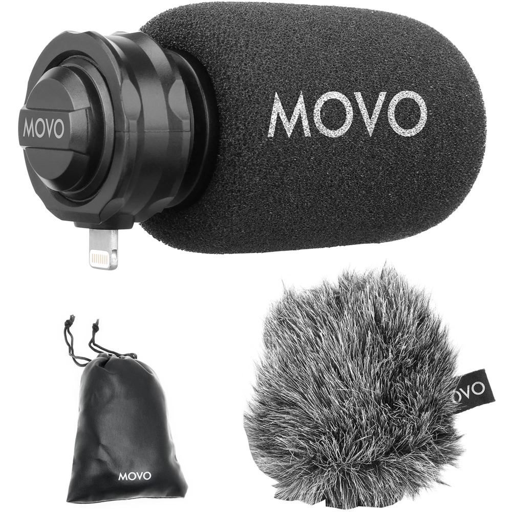Micrófono Estéreo Direccional Movo Photo LPM100 con Conector Lightning - Captura Estéreo, Reducción