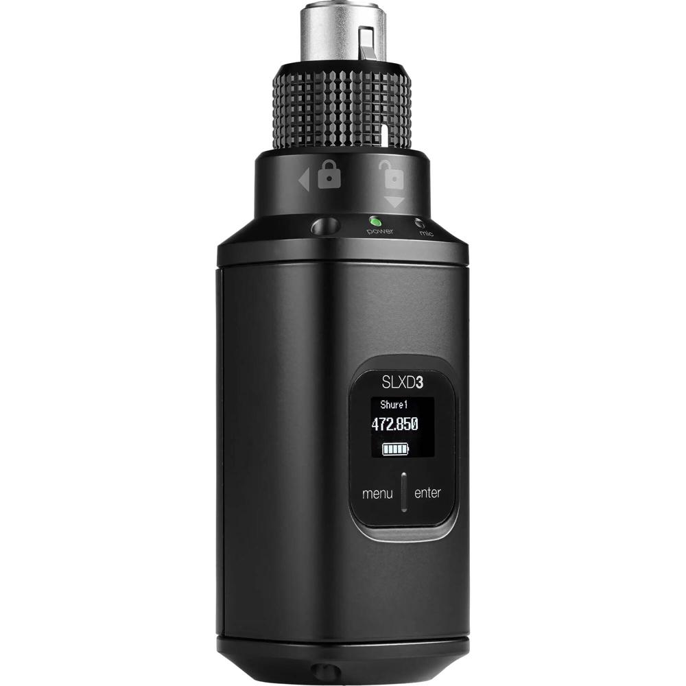 Transmisor Digital Shure SLXD3 Plug-On XLR (J52: 558 a 602 + 614 a 616 MHz) - Compatible con SLXD4,
