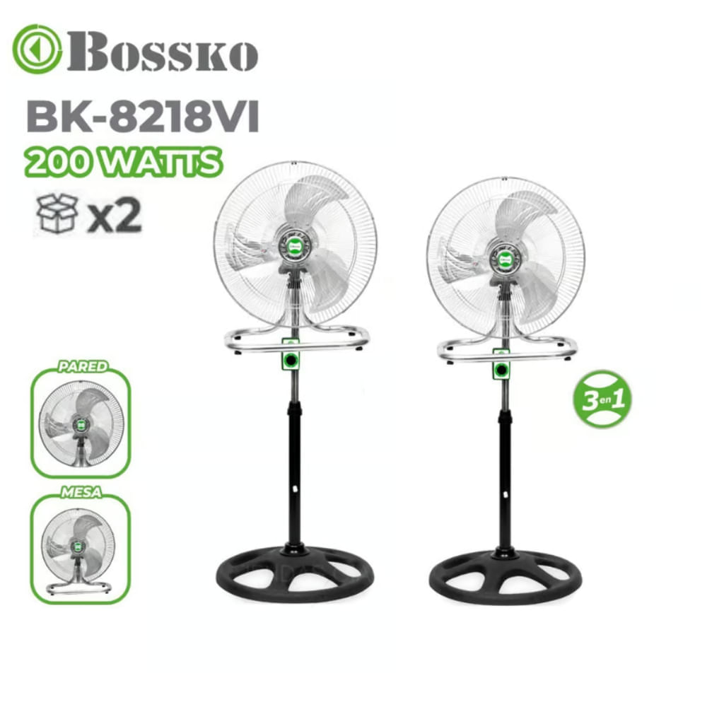 Ventilador Bossko 3 en 1 BK-8218VI 18 "" X 2 Unidades