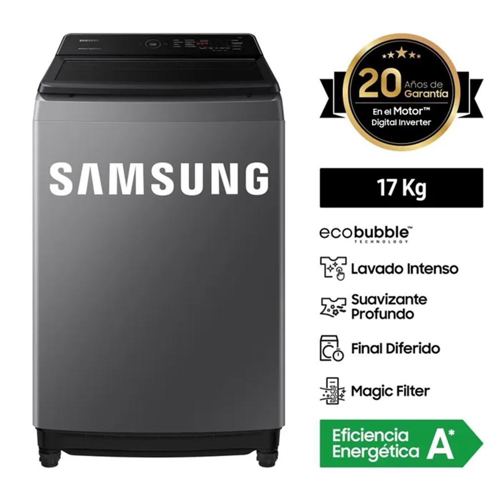 Lavadora SAMSUNG 17 KG EcoBubble Inverter WA17CG6441BD Plateado