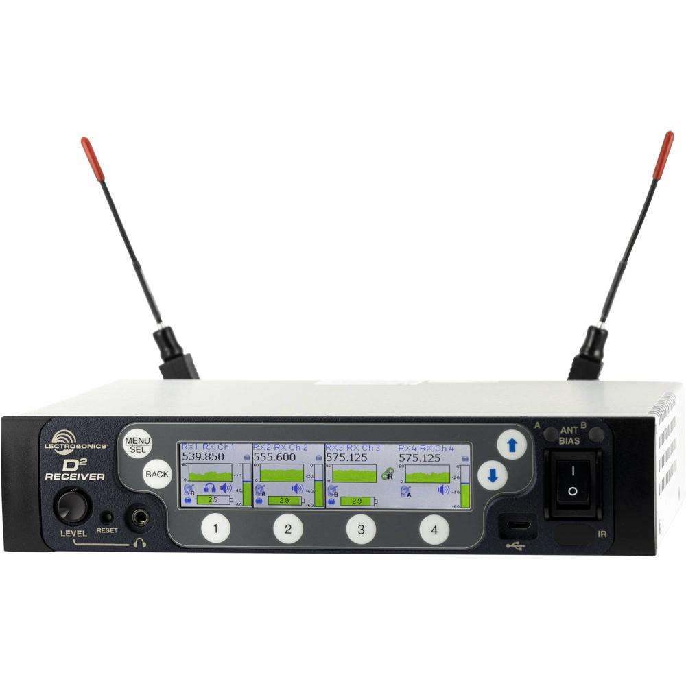 Receptor Inalámbrico Digital Lectrosonics DSQD/AES3 de 4 Canales con Salidas AES3 (470 a 608 MHz) -