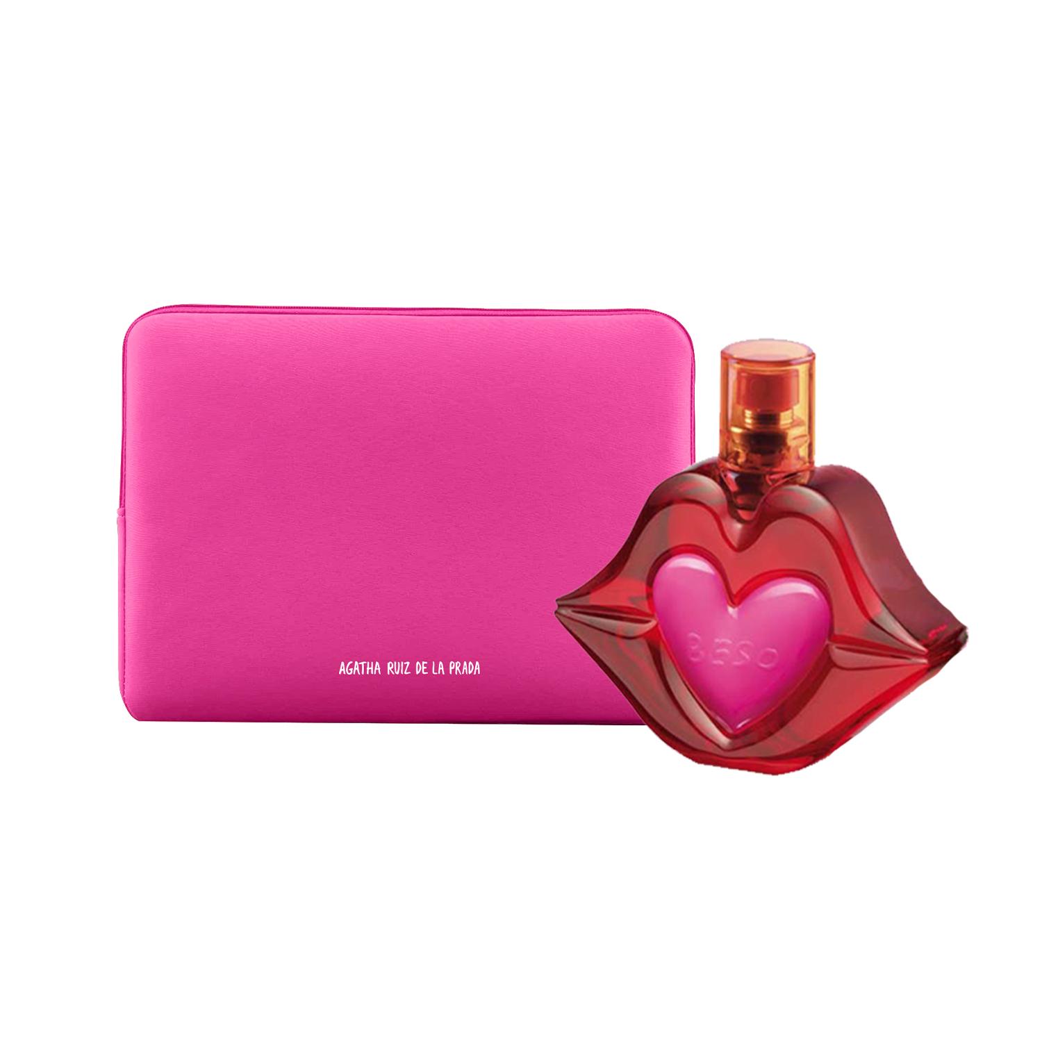 Perfume Beso Agatha Ruiz De La Prada Mujer Edt 50 Ml + Porta Laptop Rosado