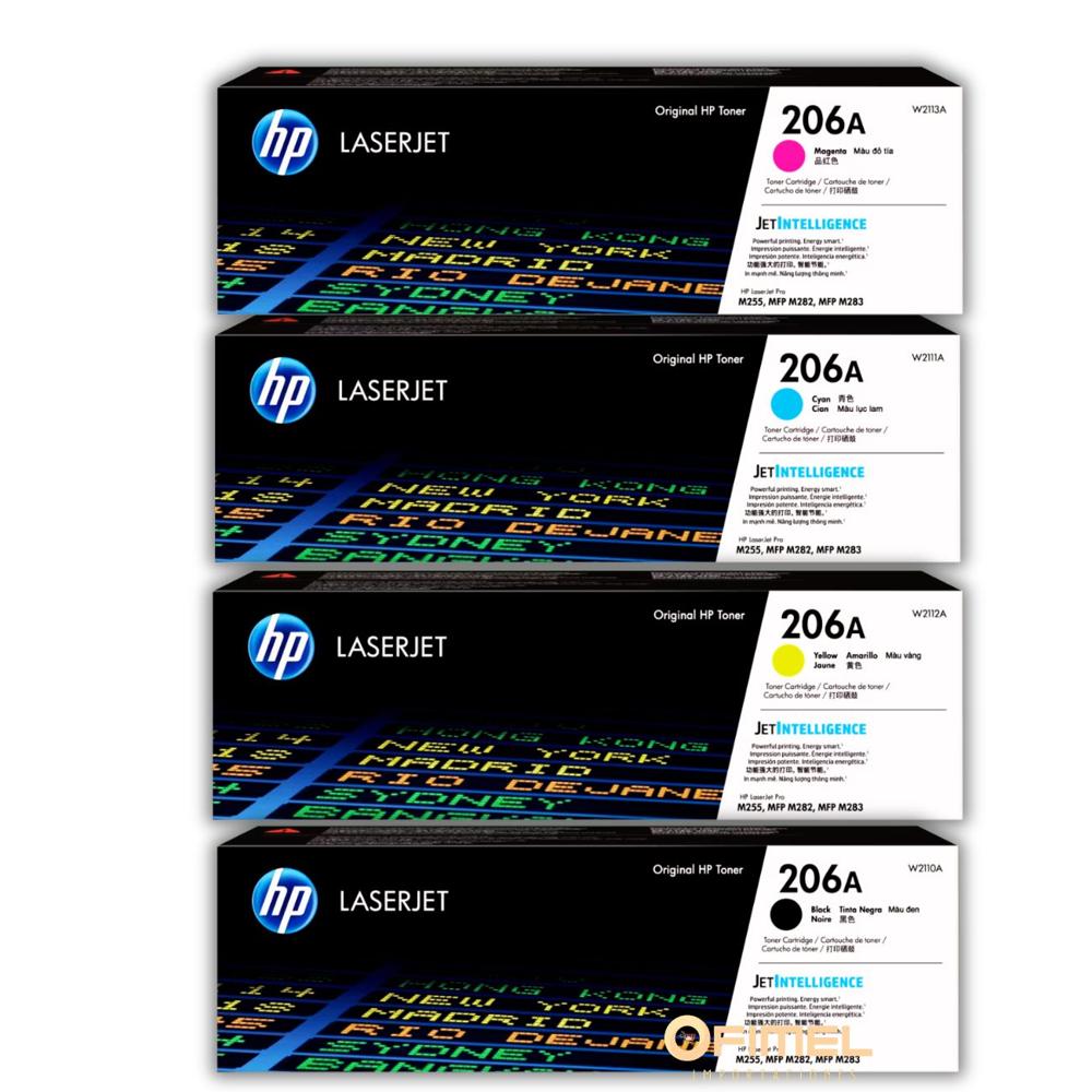 Kit Toner HP 206A Negro Cyan Magenta Amarillo Original