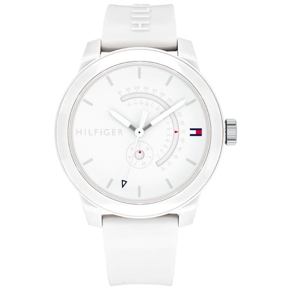 Reloj Tommy Hilfiger Denim 3 1791481 para Hombre Correa de Silicona Blanco