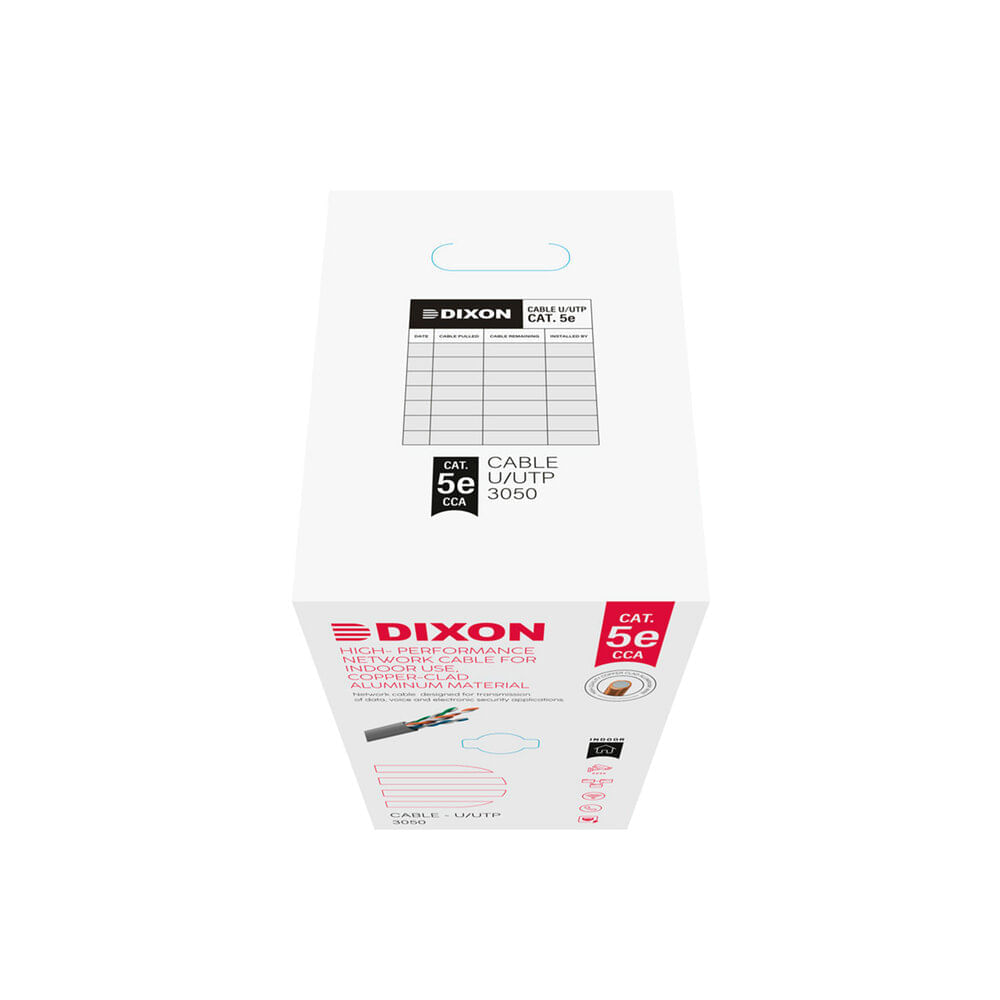CABLE DE RED DIXON 3050 CAT.5E ,4PX24AWG 305M, GRIS P/N: 3050