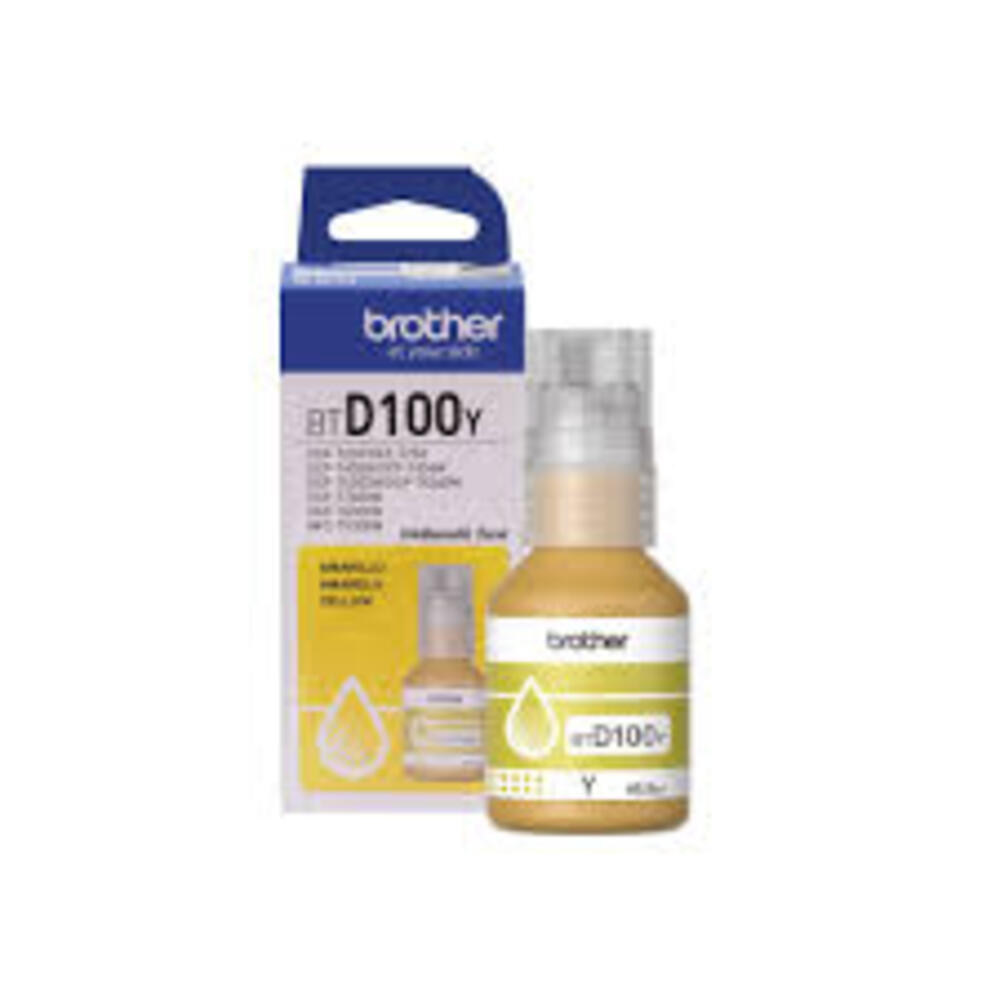 TINTA BROTHER BTD100Y COLOR AMARILLO HASTA 5000 PAGINAS PARA BROTHER T230/T430W P/N: BTD100Y
