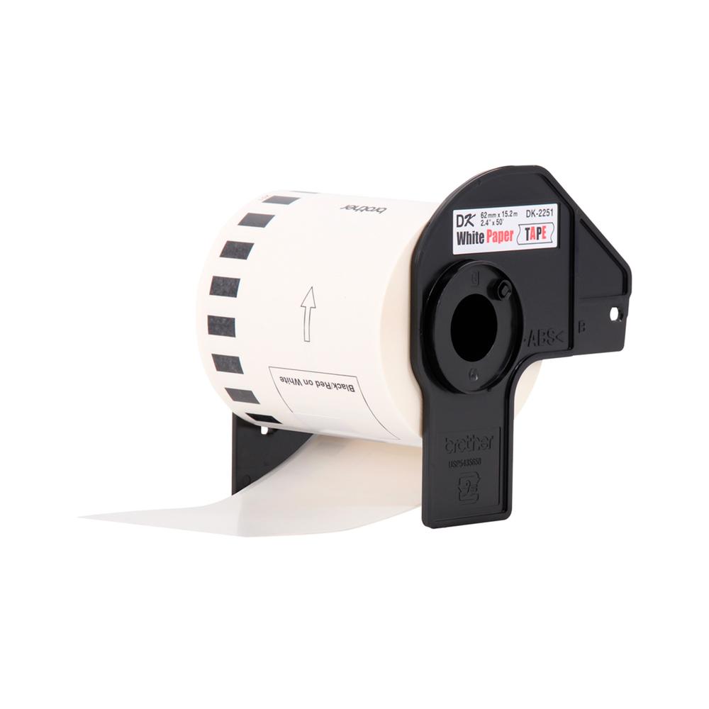 CINTA BROTHER DK-2251 ROLLO CONTINUO NEGRO/ ROJO SOBRE BLANCO 62MMX15.2 METROS P/N: DK-2251