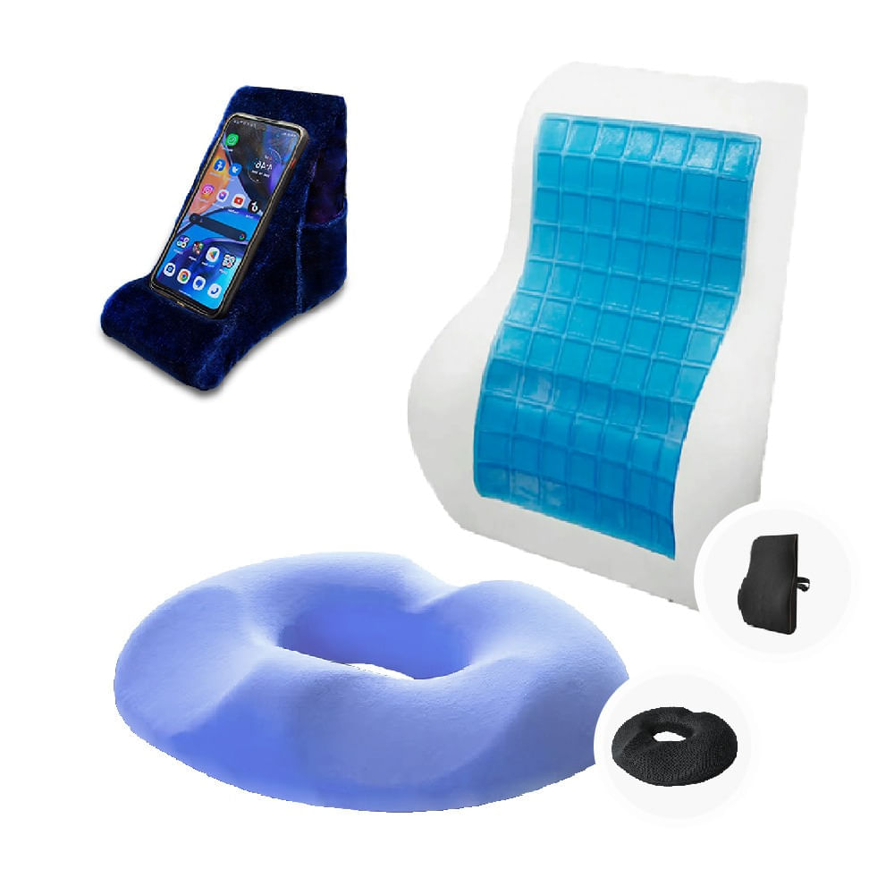 Cojín Lumbar y Cojín Dona Gel Tech Regalo Porta Celular Teraflex