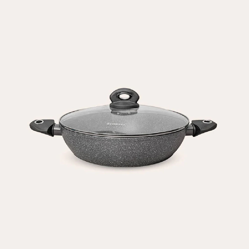 Perol de Ultragranito con Tapa de Vidrio Templado y Recubrimiento Antiadherente (FZ-X432TM)