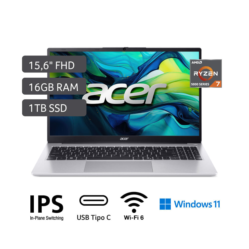 Laptop Acer AL15-41P-R9CR AMD Ryzen™ 7 5700U 16GB RAM 1TB 15.6""