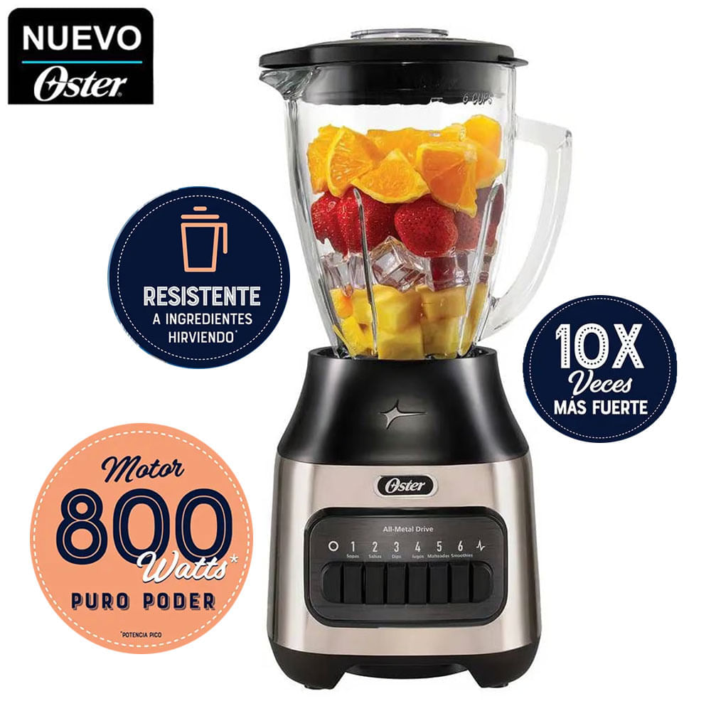 Licuadora 6 velocidades Oster Picahielo 800W BLSTPEG-NPB