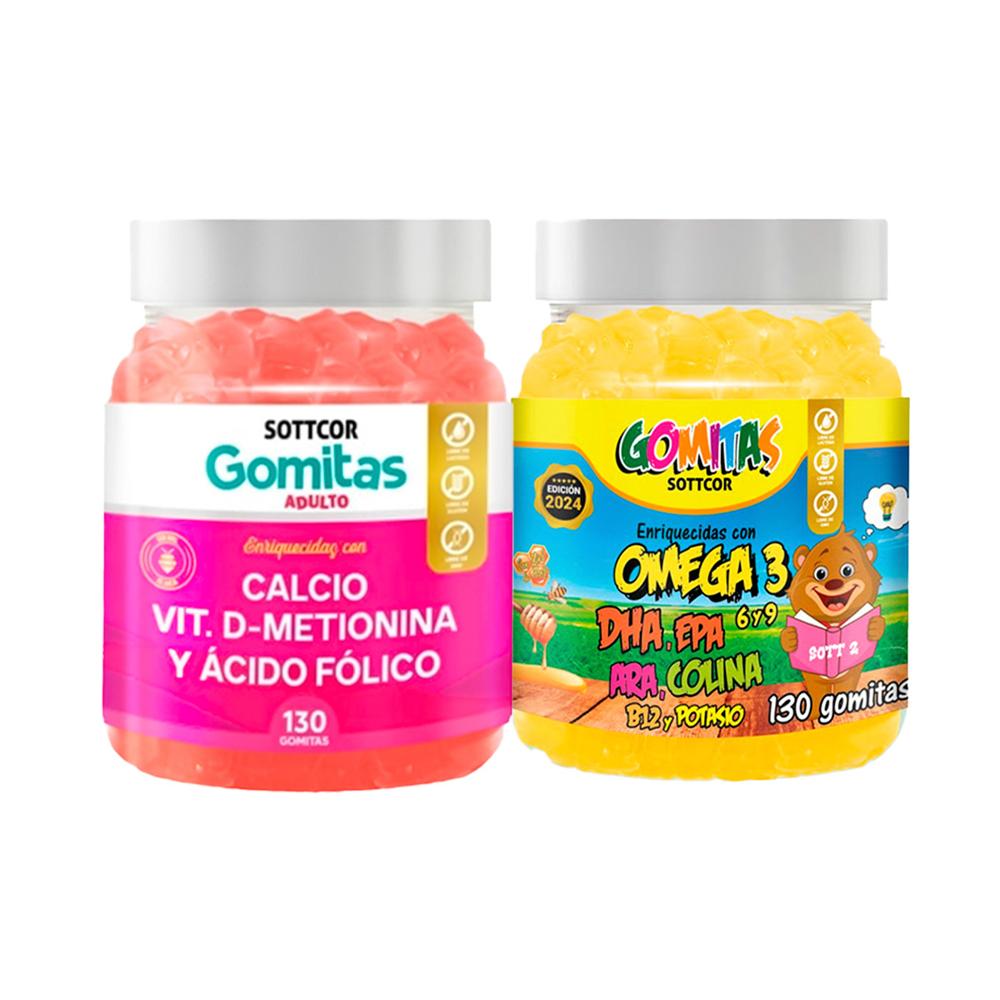 Gomitas Adulto Calcio + Gomitas Omega Niños