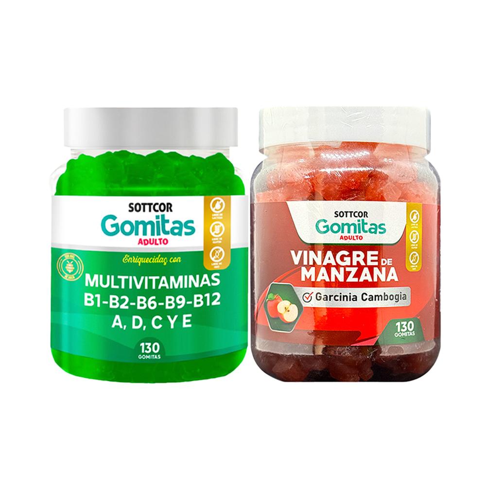 Gomitas Adulto Multivitaminas + Gomitas Vinagre de Manzana