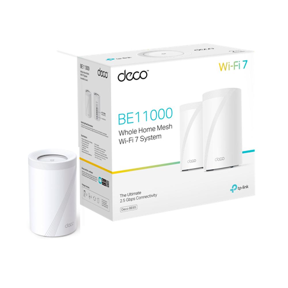 ROUTER TP-LINK DECO BE65 2-PACK TRIBAND WIFI 5760MBPS 4 ANTENAS P/N: DECO BE65 2-PACK