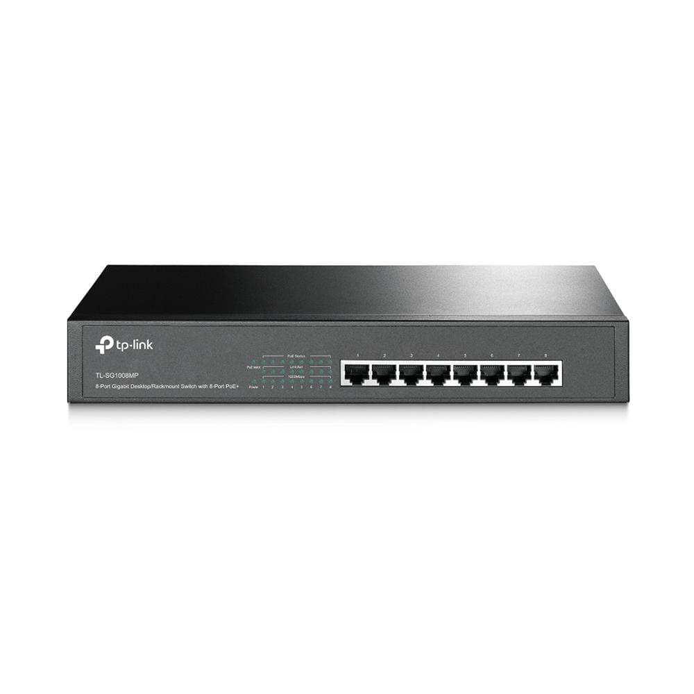 SWITCH TP-LINK 8 PUERTOS GIGABIT CON POE, RJ45 10/100/1000MBPS - P/N: TL-SG1008MP