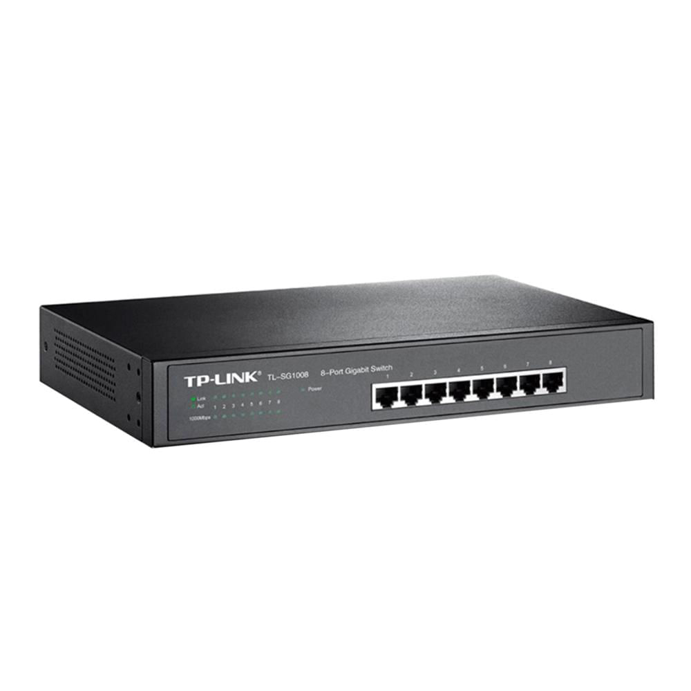SWITCH TP-LINK TL-SG1008 8 PUERTOS GIGABIT 10/100/1000MBPS NEGRO P/N: TL-SG1008
