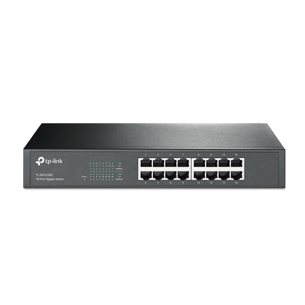 SWITCH TP-LINK TL-SG1016D V10.0 6 PUERTOS GIGABIT 1000MBPS METALICO MONTAJE EN RACK P/N: TLSG1016D