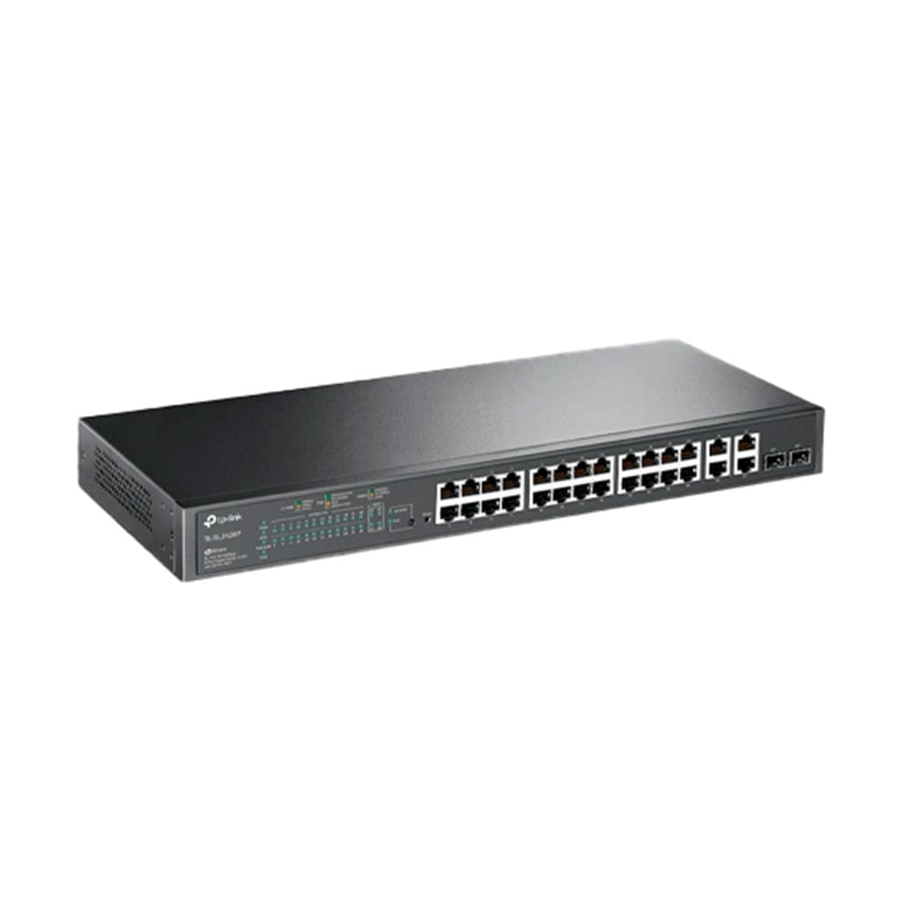 SWITCH TP-LINK TL-SL2428P 24 PUERTOS (POE) + 2X SFP+ 4X 1000MBPS MONTAJE EN RACK PN: TL-SL2428P
