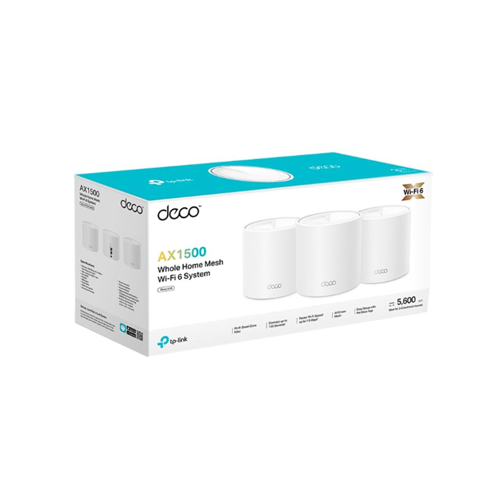 ROUTER TP-LINK MESH DECO X10-3 PACK AX1500 WI-FI 6, DOBLE BANDA P/N: DECO X10-3 PACK